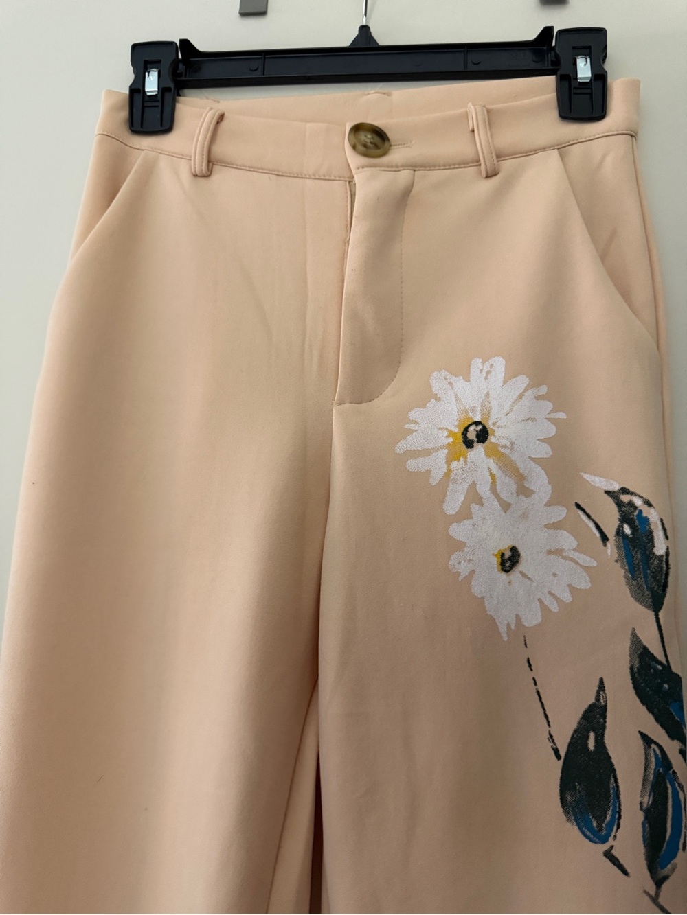 Beige Floral Wide-Leg Pant and Coat Set - Picture 6 of 6